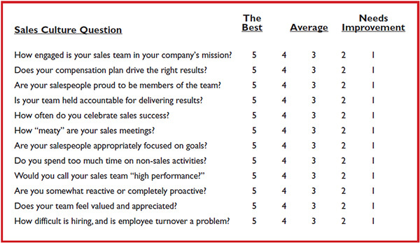 Sales Culture Questions